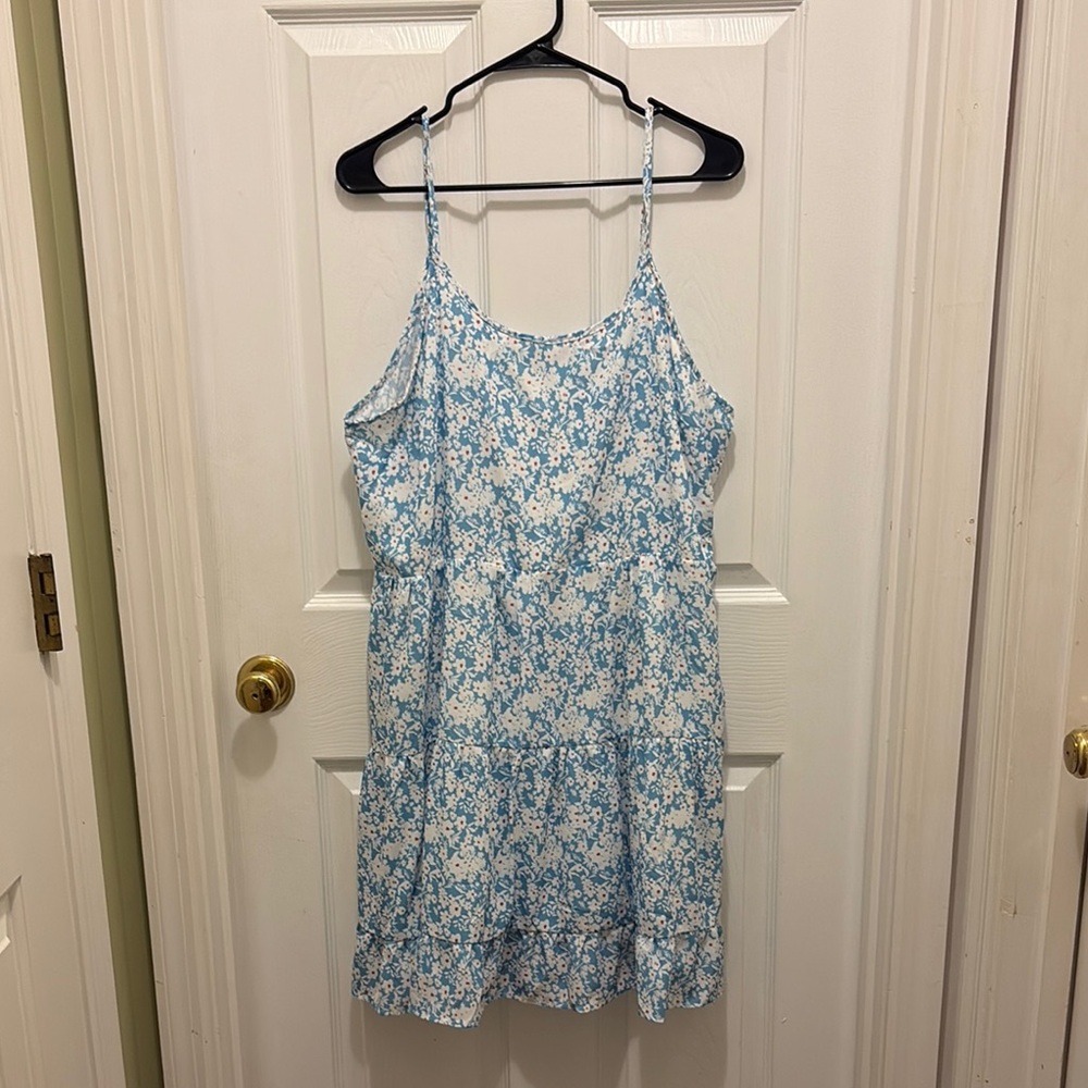 Blue and White Floral Dress